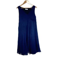 良品 Max&Co. マックスアンドコー ノースリーブ ワンピース サイズ38 ネイビー レディース 古着 中古 USED