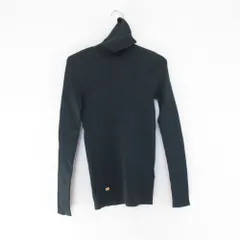 美品 LAUREN RALPH LAUREN ローレンラルフローレン タートルネック 長袖 リブニット カットソー S グリーン レディース 古着 中古 USED