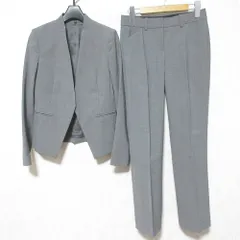 良品 Theory セオリー 定番モデル TAILOR LANAI ジャケット スラックス パンツスーツ セットアップ サイズ00 グレー レディース 古着 中古 USED