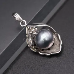 M512 淡水真珠 パール SILVER刻印 ペンダント トップ フラワー デザイン シルバー チャーム ヘッド 6月誕生石