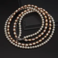 M200 淡水真珠 パール ネックレス 2連 シルバー デザイン 6月誕生石