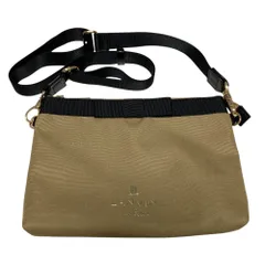 新品同様 LANVIN en bleu ランバンオンブルー リボン ショルダーポーチ バッグ サコッシュ カーキ レディース 古着 中古 USED