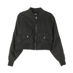 ZARA クロップド ブルゾン ブラック