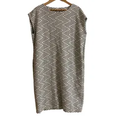 美品 BEAUTY&YOUTH ビューティ＆ユース ユナイテッドアローズ ジグザグジャカード コクーンワンピース グレー レディース 古着 中古 USED