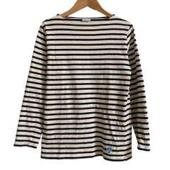 美品 ORCIVAL オーシバル ボーダー バスクシャツ 長袖 カットソー Tシャツ サイズ2 ネイビー キナリ レディース 古着 中古 USED
