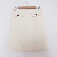 美品 BURBERRY バーバリーロンドン ウール キルティング ミニスカート 38 ホワイト レディース 古着 中古 USED