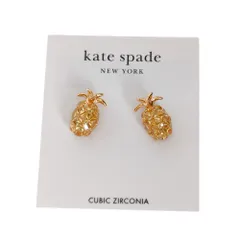 未使用 kate spade new york ケイトスペードニューヨーク ラインストーン パヴェ パイナップル スタッドピアス アクセサリー ゴールド  レディース 古着 中古 USED