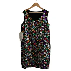 美品 GRACE CONTINENTAL グレースコンチネンタル トライアングル スパンコール ワンピース 36 ブラック レディース 古着 中古 USED