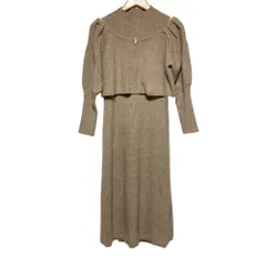 良品 CELFORD セルフォード ニットプルオーバー ノースリーブワンピース セットアップ 38 グレージュ レディース 古着 中古 USED