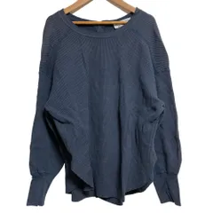 美品 AMERICANA アメリカーナ バックヘンリーネック サーマル カットソー ロングスリーブ Tシャツ ネイビー レディース 古着 中古 USED