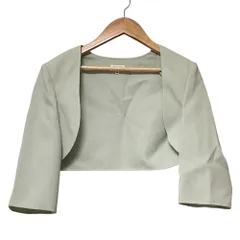 美品 FOXEY フォクシー ストレッチ 七分袖 ボレロ ショート丈 カーディガン サイズ40 ライトグリーン レディース 古着 中古 USED