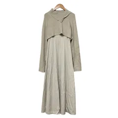 良品 COCO DEAL ココディール デザインカラー ニット キャミソールワンピピース アンサンブル サイズ2 ベージュ レディース 古着 中古 USED