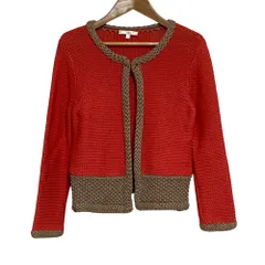 美品 PAULE KA ポールカ ローゲージ ニットカーディガン ジャケット サイズS ピンク ベージュ レディース 古着 中古 USED