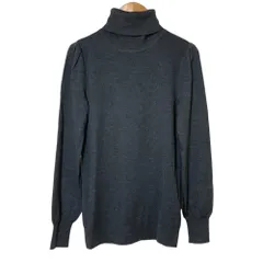 美品 SINME シンメ リブバックオープンタートルネックニット SF-12 サイズM ダークグレー レディース 古着 中古 USED