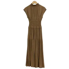 FRAY I.D(フレイアイディー) ワンピース サイズ0 XS レディース - ブラウン ハイネック/半袖/ロング/ギャザー