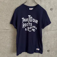 【USED】古着 Dickies プリント Tシャツ ネイビー ロゴT 半袖 ディッキーズ アメカジ ワーク Sサイズ メンズ Ｔシャツ
