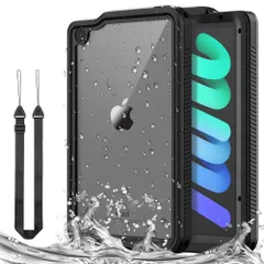 【在庫処分】ATiC Pro、2024) iPad mini6 防水ケース 防水ケース iPad mini 第7/6世代 8.3インチ適用 iPad IP68最高規格 完全防水 軽量 薄型 (A17 耐衝撃 360度全面保護 ストラップ付き 水中撮影 mini