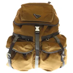 PRADA (プラダ) Re-Nylon バックパック リュックサック ブラウン キャメル ナイロン 2VZ117 シルバー金具