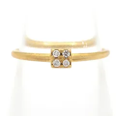 agete(アガット) リング - K18YG×ダイヤモンド 4Pダイヤ/0.02カラット