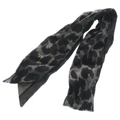 Christian Dior (クリスチャンディオール) ミッツァ レオパード シルク リボンスカーフ ブラック 15LEO106I603