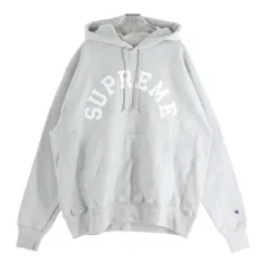SUPREME (シュプリーム) 25SS ×Champion Hooded Sweatshirt チャンピオン フロントロゴデザイン フーデッド スウェット パーカー グレー