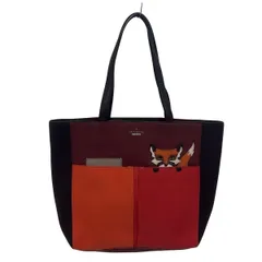 Kate spade(ケイトスペード) トートバッグ - PXRU6094 ボルドー×黒×マルチ キツネ レザー