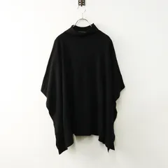 ミズイロインド mizuiro ind ハイネックケーププルオーバー＼ブラック ニット ウール ベスト ワイド タートル ポンチョ【2400014749502】