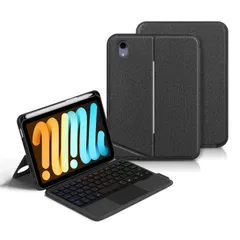 【在庫処分】(A17 Pro) キーボードケース 2021 mini7 iPad Mini 第6世代 キーボード iPad タッチパッド バックライト付き マグネット式 2024 ケース 分離式 キーボードケース 縦置き対応 カバー 磁気吸着 トラックパッド付