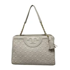 TORY BURCH(トリーバーチ) トートバッグ - ベージュ キルティング/チェーンショルダー/タッセル レザー