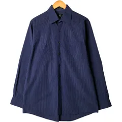 古着 カルバンクライン Calvin klein ワイドカラー 長袖 コットンストライプシャツ メンズL相当/eaa586774