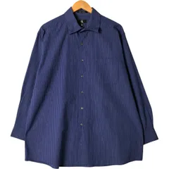 古着 90~00年代 カルバンクライン Calvin klein 長袖 ワイドカラー コットンストライプシャツ メンズXL相当 ヴィンテージ/eaa586782