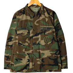 古着 80年代 米軍実品 迷彩柄 ウッドランドカモ リップストップ B.D.U ミリタリージャケット USA製 MEDIUM-REGULAR メンズM相当/eaa585136