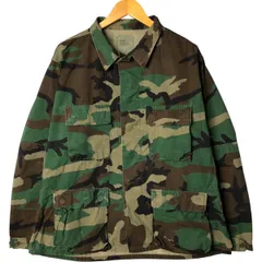 古着 80年代 米軍実品 迷彩柄 ウッドランドカモ リップストップ B.D.U ミリタリージャケット USA製 LARGE-REGULAR メンズL相当/eaa585139