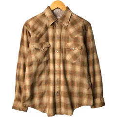 古着 70年代 MERVYN'S チェック柄 ウールウエスタンシャツ メンズL相当 ヴィンテージ/eaa586821