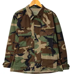 古着 90年代 米軍実品 迷彩柄 ウッドランドカモ リップストップ B.D.U ミリタリージャケット USA製 MEDIUM-SHORT メンズM相当/eaa585135