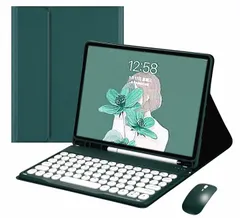 【在庫処分】ワイヤレスマウスとキーボードセット 丸いキー ペン収納 分離式 薄型 人気 2018 第1世代 2020/ スマートキーボード保護カバー 2021/第2世代 第3世代 スリムブルートゥース キーボードケース 2022 (iPadPro11 第4世代