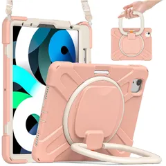 【在庫処分】ケース 耐衝撃 iPad air4 air4 カバー 2020 iPad 回転スタンド シリコン、PC製 現場＆戸外用 air第4世代 摩擦防止 iPad ケースiPad 10.9インチ ケース(モデル番号A2072/A2316/A2324/A23