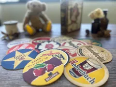 フランス ヴィンテージ コースター 13枚セット ビンテージ アンティーク 欧州 ヨーロッパ 昭和レトロ ロゴ コレクション 雑貨 レア 稀少 アンティークのある暮らし