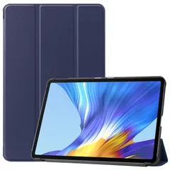 【新着商品】レザーカバー PU オートスリープケース マグネット 超軽量 超薄型 (濃い青) 三つ折りスタンドカバー ケース 10.4 MatePad Huawei Shron