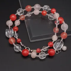 M550 水晶 ローズクォーツ 等天然石 925刻印 ネックレス デザイン シルバー