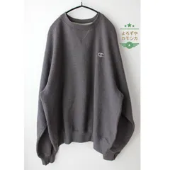 アメリカ古着　00S　2000年代　Champion　チャンピオン　裏起毛　スウェット　トレーナー　刺繍　ロゴ　デザイン　ダークグレー　グレイ系　長袖　メンズ　Lサイズ　トップス　カジュアル　アメカジ　USA　秋冬