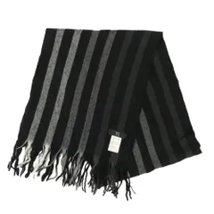 Y's Yohji Yamamoto ワイズ ヨウジヤマモト Y’s for men ME-L06-188 グラデーションストライプ ウール ストール マフラー ブラック系【中古】