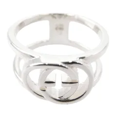 GUCCI グッチ 295716 インターロッキング ワイド オープン バンド リング シルバー系【新古品】【未使用】【中古】