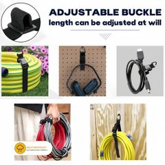 【高耐久＆調整可能】延長コードオーガナイザー 6個セット 3軸バックルロック式 コードホルダー ポリプロピレン製 ケーブル収納 ツール整理 ガレージ/スタジオ/DIYに