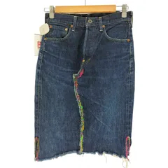 リーバイス Levis 90S 日本製 702 XX ビックE ボタン裏 J22 刻印 バックアジャスター 革パッチ ボタンフライ ステッチ デザイン リメイク デニムスカート 99年製 レディース  W29 L36のサムネイル