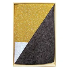 【お取り寄せギフト26R】二巾一越織両面染 鮫/小桜 紫/金茶 90-1(A4)