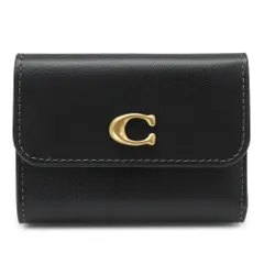 【訳あり】 コーチ 折財布 レディース エッセンシャル カードホルダー ウォレット CZ111 B4/BK 三つ折り財布 コンパクト財布 ミニ財布 レザー ブラック 黒 COACH (ec)