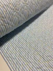 1m イブルキルト　花柄　ブルー　キルティング　生地