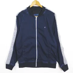 ザラマン ZARA MAN ソフトデニム ジャケット ブルゾン ジップアップ ライン ストレッチ S ダークブルー 2sa7214