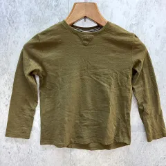 ZARA BOYS ザラボーイズ 長袖カットソー Tシャツ キッズ シンプル 綿100% カーキ サイズ8 ◎、〇◇